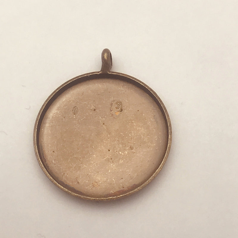 Circle Pendant Bezel Frame Antique Copper 18mm