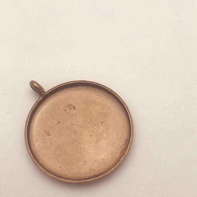 Circle Pendant Bezel Frame Antique Copper 18mm