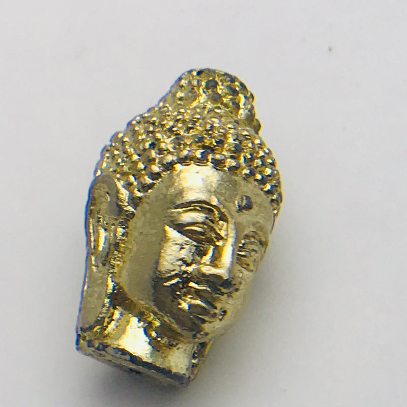 Buddha Head Bead Gold 24mm