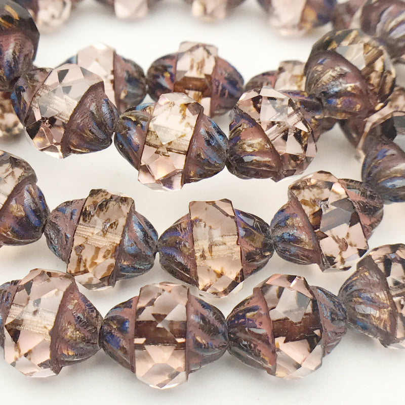 Turbine Czech Bead Transparent with Picasso Finish 11x10mm