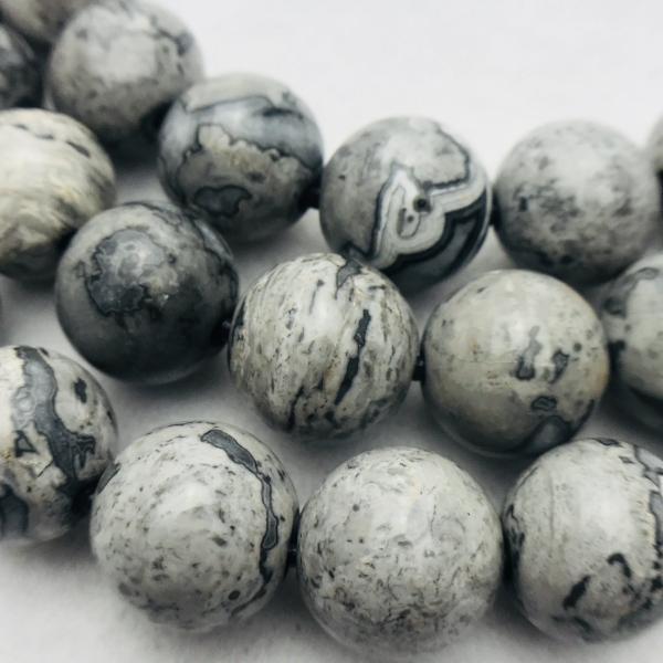 leopard jasper large hole gemstone bead 14mm