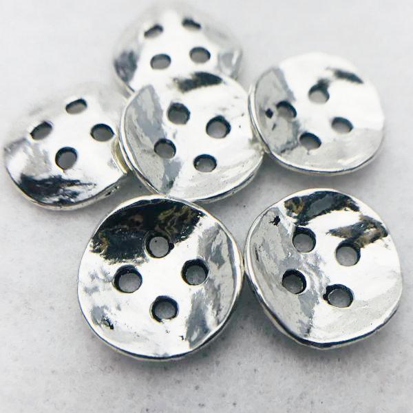 Silver Curved Metal Buttons, 14mm 6 pack