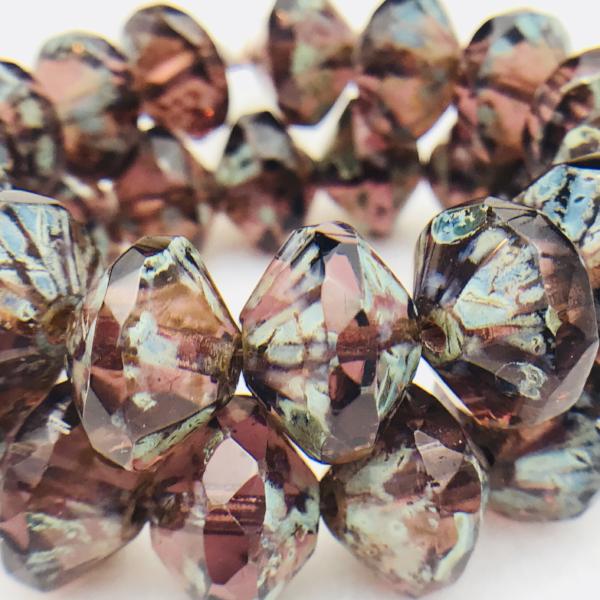 Amethyst Saucer Czech Glass Beads 13mm