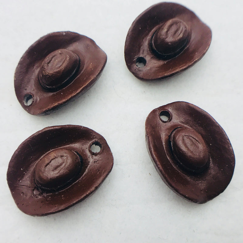 Brown Cowboy Hat Peruvian Ceramic Bead