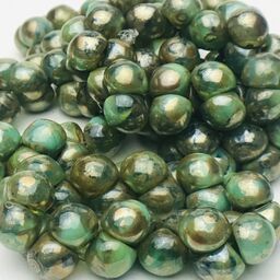 Green w/ Picasso Mushroom Button 9x8mm