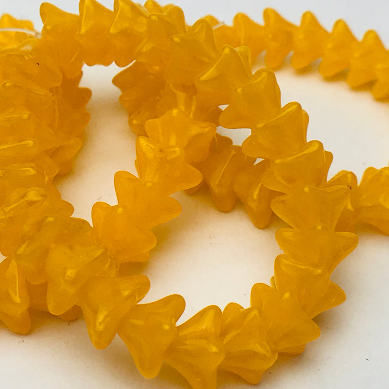 Pumpkin Czech Glass Flowers 6x9mm