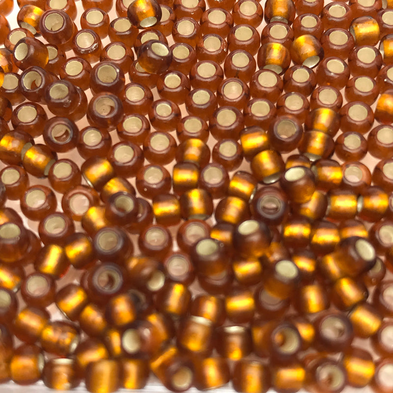 Smoky Topaz Silver Lined Frosted, 8/0 Toho Round, 8.0 grams