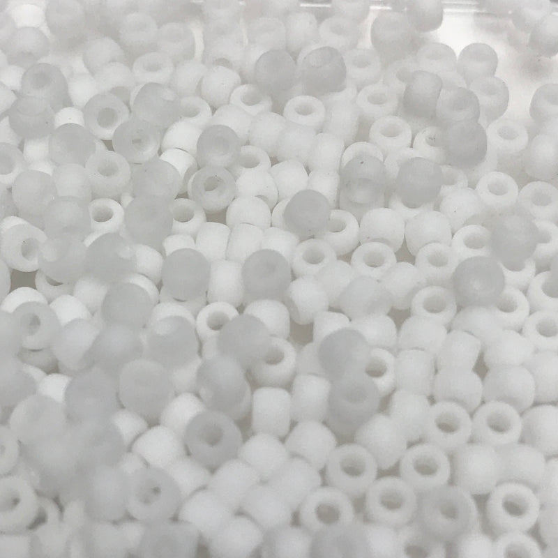 White Opaque Frosted, 8/0 Toho Round, 8.0 grams