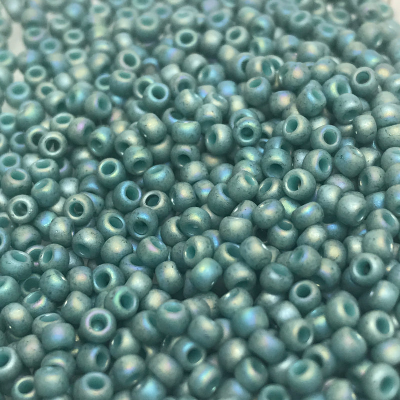 Turquoise Rainbow Semi Glazed, 11/0 Toho Round, 8.0 grams