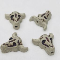 Small Bull Skull Peruvian Ceramic Bead