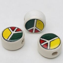 Peace Sign Peruvian Ceramic Bead