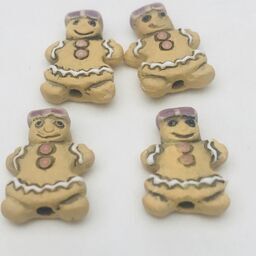 Gingerbread Woman Peruvian Ceramic Bead