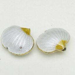 Cloisonne Shell Bead, Milky White 20mm
