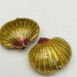 Cloisonne Shell Bead, Gold 20mm