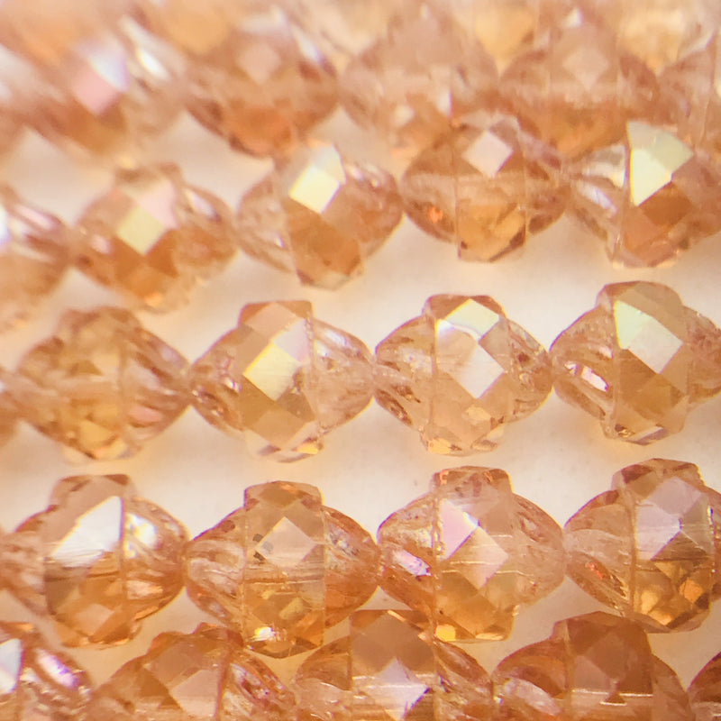 Turbine Czech Glass, Peach 11x10mm