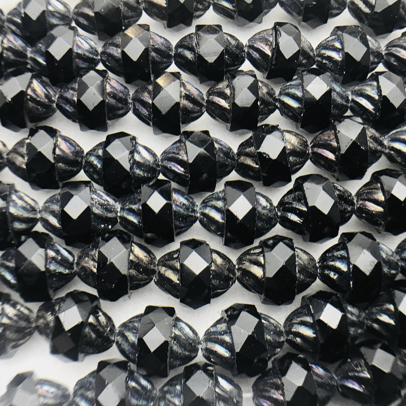 Turbine Czech Glass, Black, 11x10mm