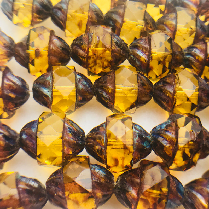 Turbine Czech Glass, Topaz 11x10mm