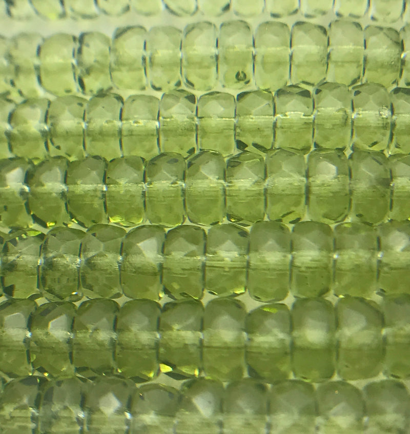 Faceted Rondelle Czech Glass Beads 4x8 mm Evergreen