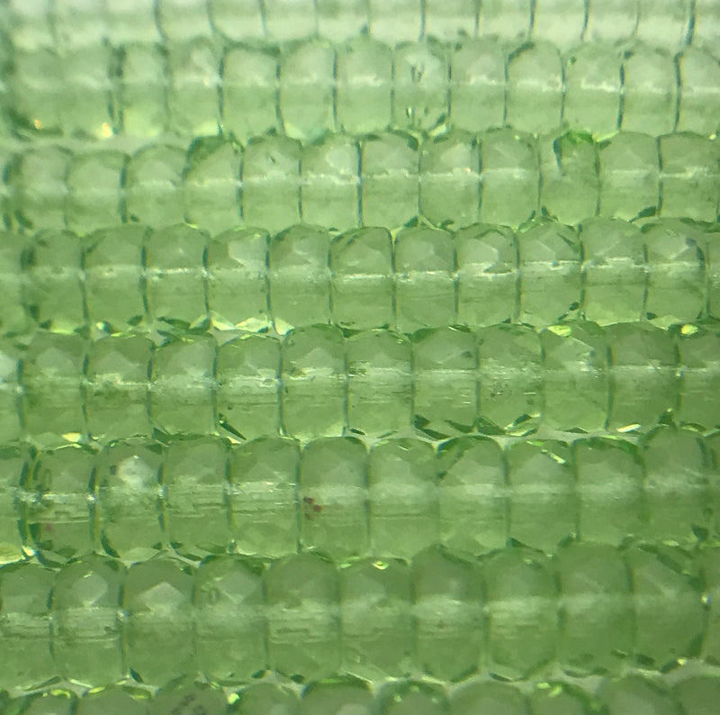 Faceted Rondelle Czech Glass Beads 3x6mm Peridot Green