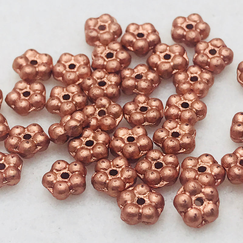 Daisy Spacer Czech Bead, Copper