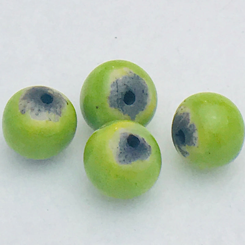 Copy of Round Ceramic Bead by Keith OConnor, 12mm Lime Green