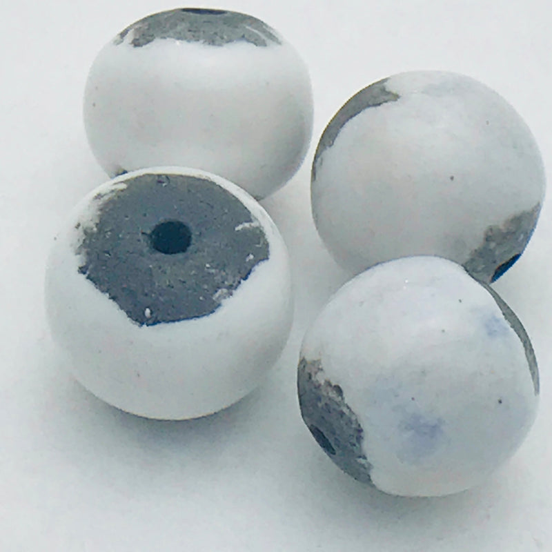 Round Ceramic Bead by Keith OConnor, White
