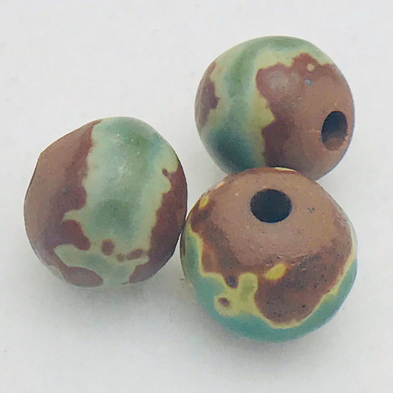 Ceramic Raku Round Bead by Keith OConnor, 11mm