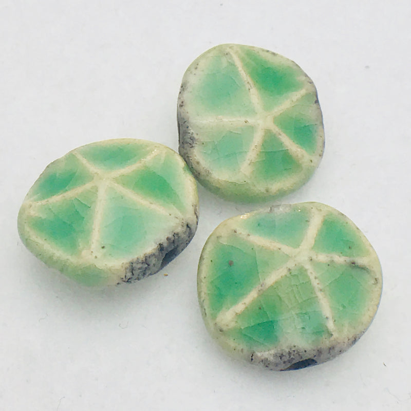 Starfish Ceramic Bead by Keith OConnor, 16mm Sea Green