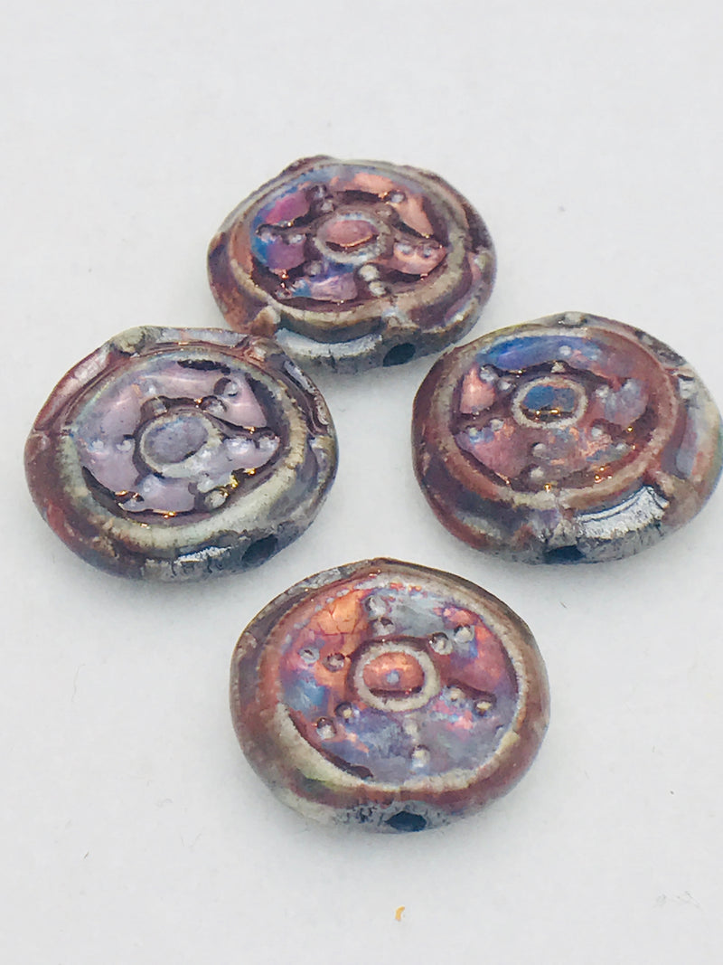 Pilot Wheel Ceramic Bead by Keith OConnor, 16mm Copper