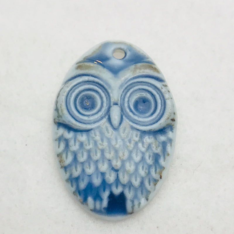 Owl Charm by Keith OConnor, Blue, 27x18mm