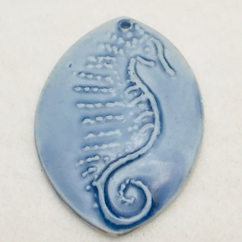 Seahorse Charm by Keith OConnor, Blue, 47x33mm