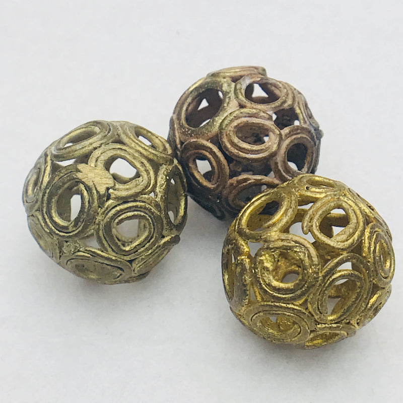 Round Ghana Brass Bead 20mm