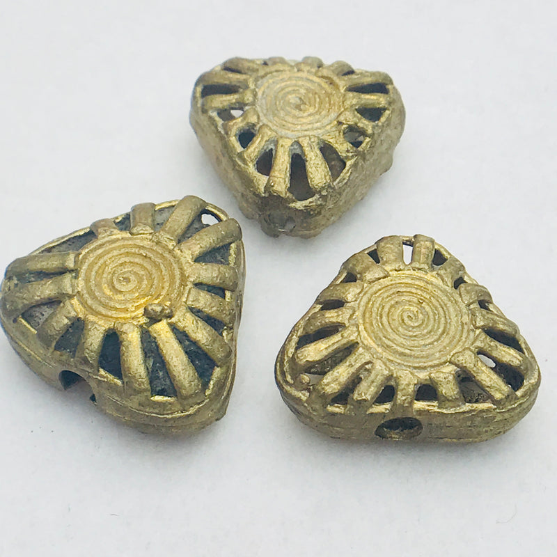 Triangle Ghana Brass Bead 22mm