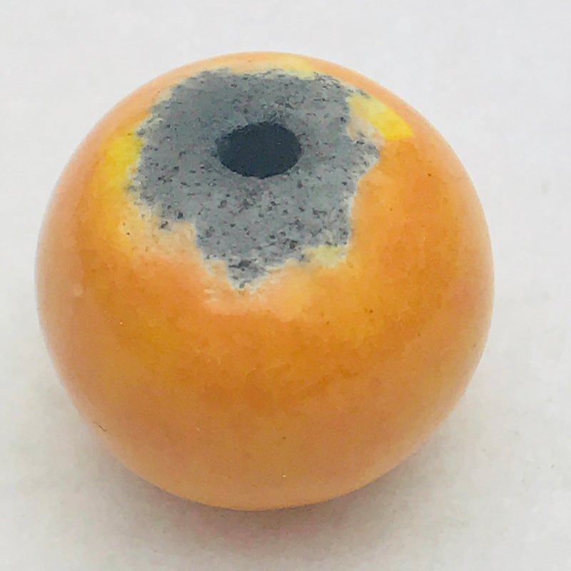 Round Ceramic Bead by Keith OConnor, Orange