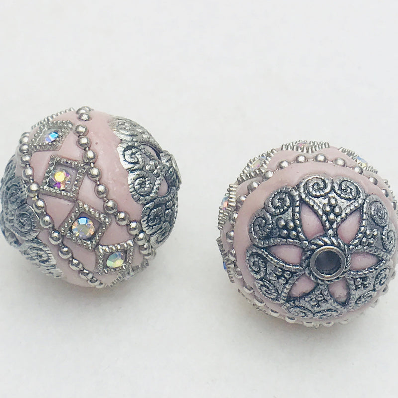 Slipper Pink Mongolia Bead 26mm