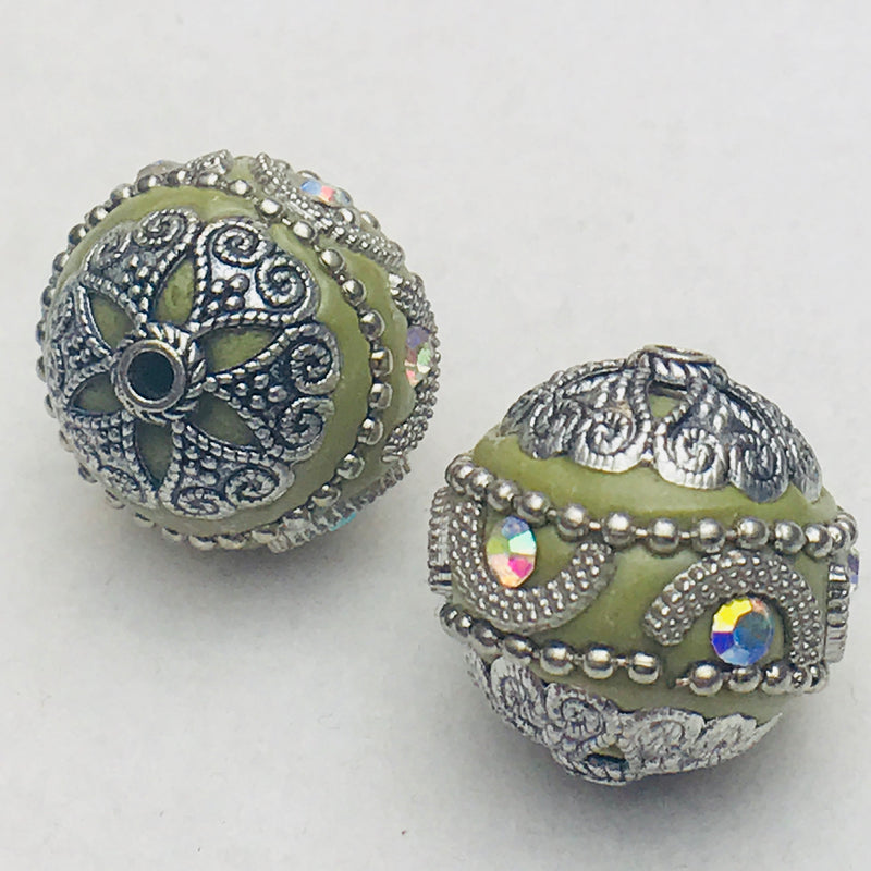 Sage Green Mongolia Bead 26mm