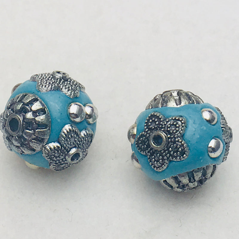Pale Blue Mongolia Bead 14mm