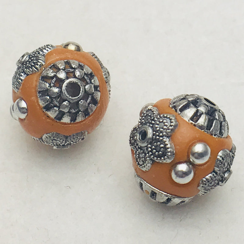 Orange Mongolia Bead 14mm