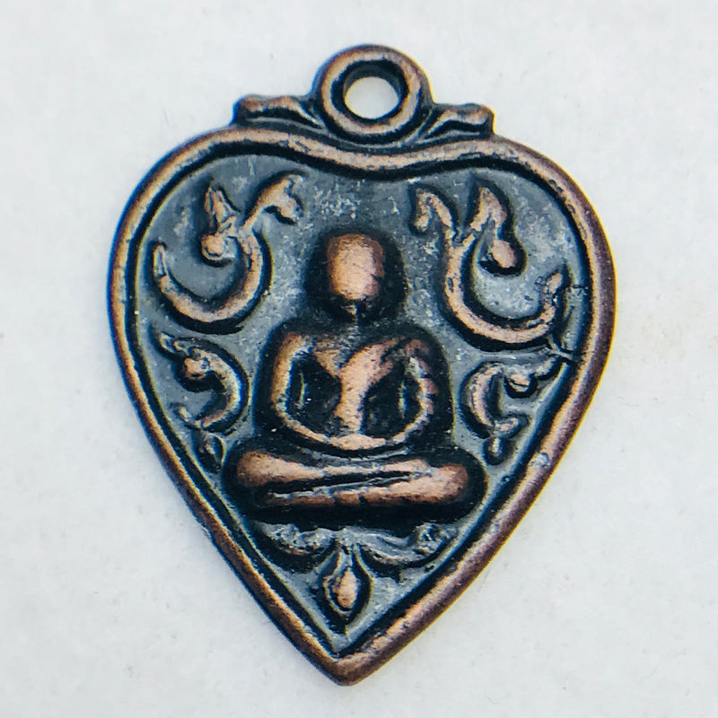 Buddha Heart Charm, 33x26mm