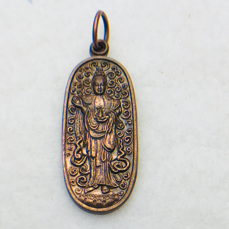 Standing Buddha Charm, 30x14, Brass