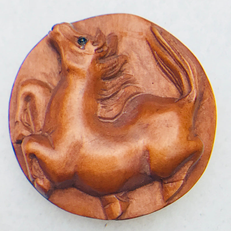 Horse Coin Ojime Bead, 26mm