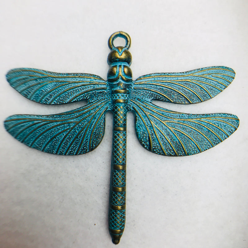 Patina Dragonfly Charm, 58x66mm