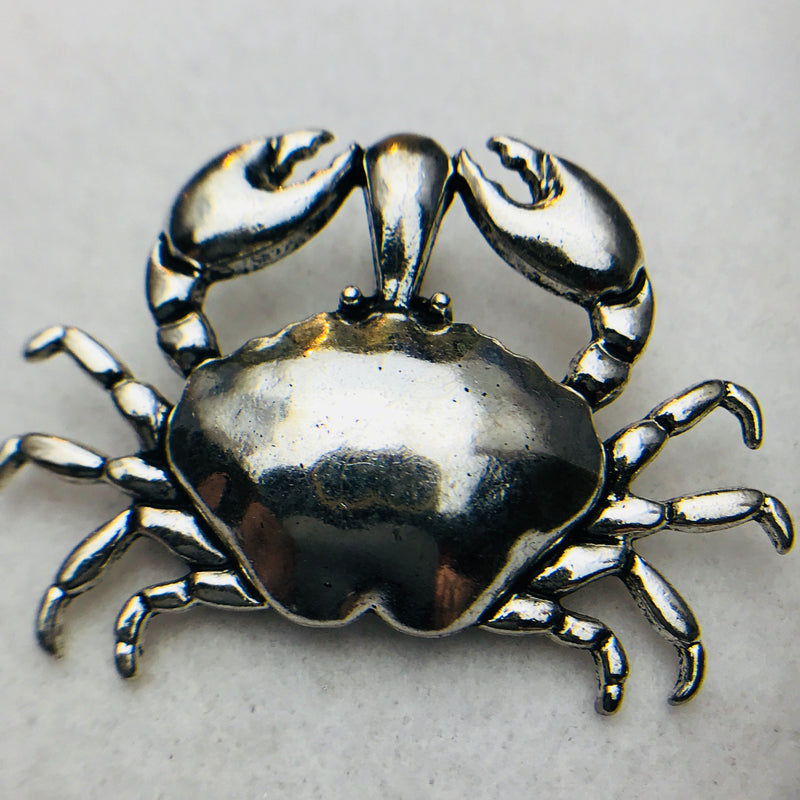 Crab Charm, Silver, 40x55mm
