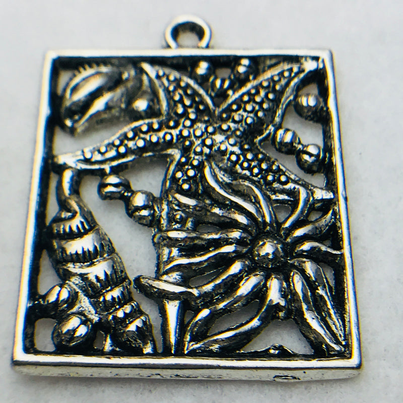 Sea Life Charm, Silver, 35x30mm