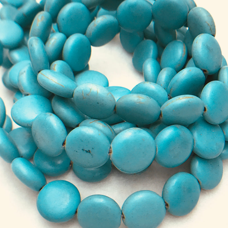 Howlite Coin Gemstones, 12mm