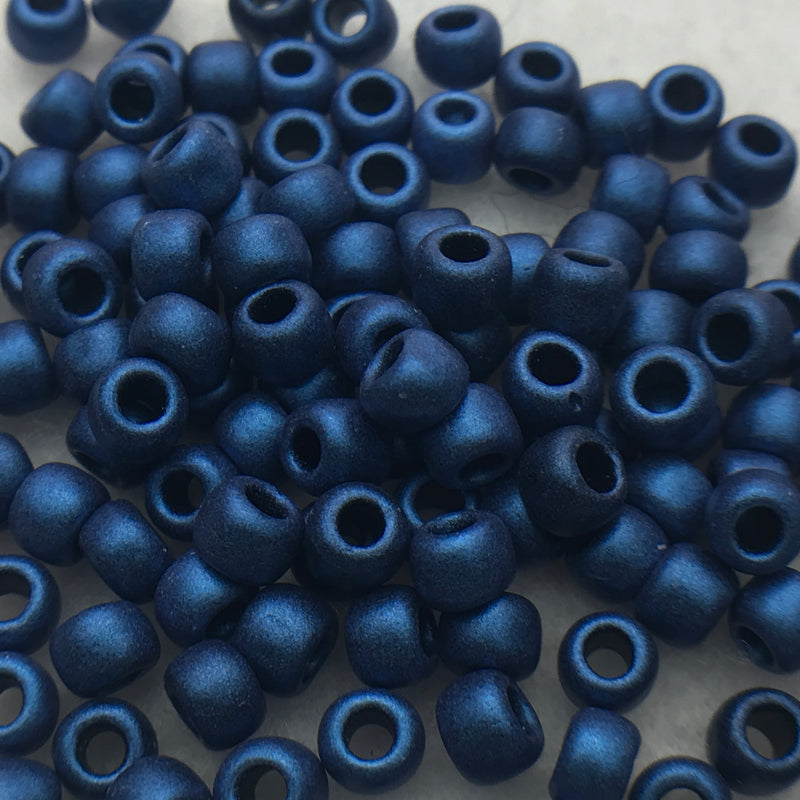 Metallic Suede Blue Hybrid, 6/0 Toho Round, 8.5g, $4.20