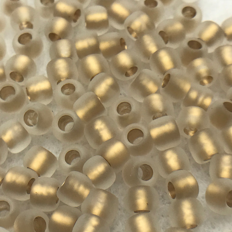 Crystal Gold Lined Frosted, 6/0 Toho Round, 8.5g, $2.10 x7