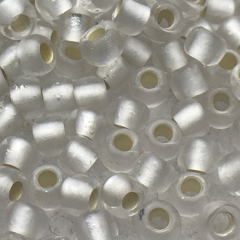 Crystal Silver Lined Frosted, 6/0 Toho Round, 8.5g