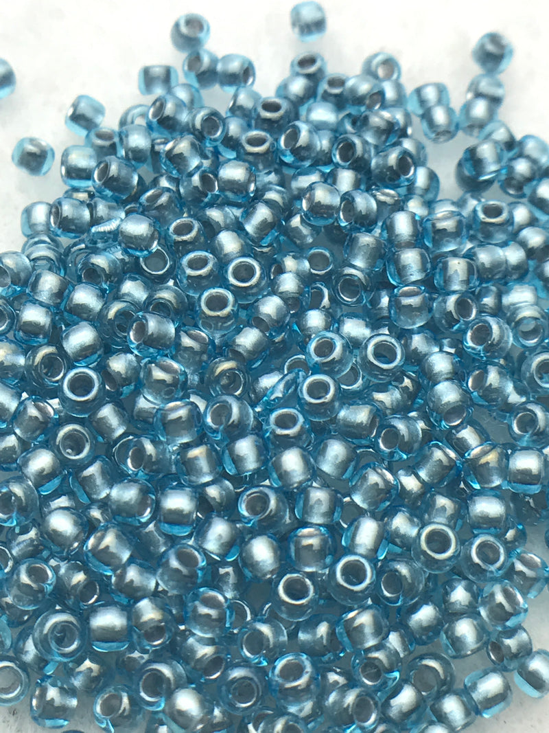 Aqua/Tin Lined,11/0 Toho Round