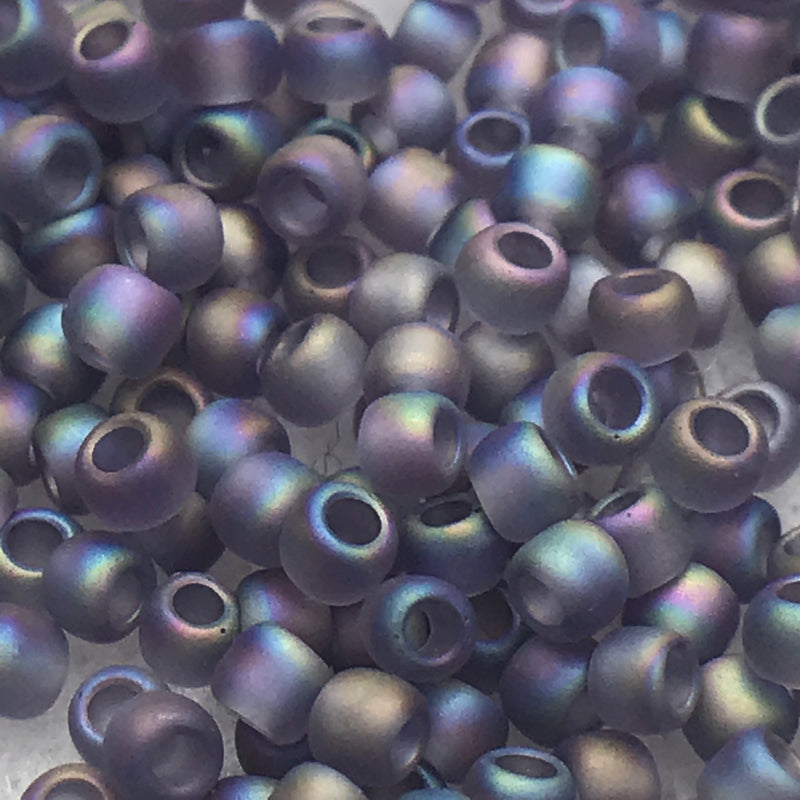 Tanzanite Light Transparent Rainbow Frosted, 11/10 Toho Round, 8.5 grams